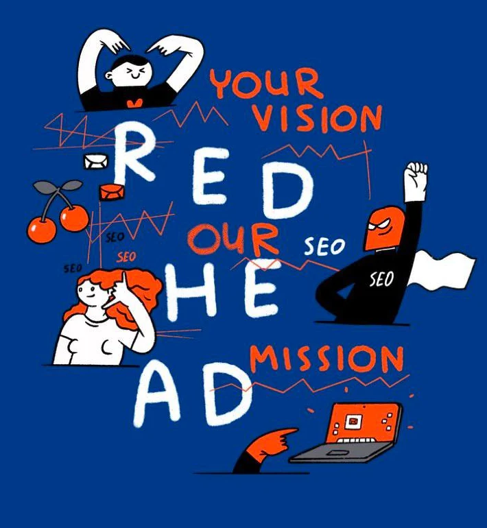 Redhead Digital Agency brand illustration — Your vision, our mission